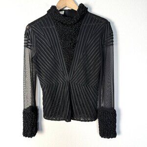 Ness Sheer Black Blouse Womens Size Small Whimsigoth Vampire Cosplay Gothic‎